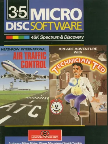 Portada de 3.5 Ins Micro Disc Software: Adventure with Technician Ted / Heathrow International Air Traffic Control
