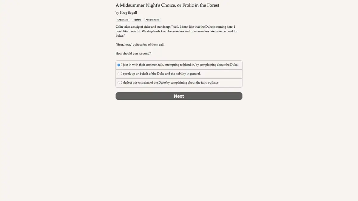 A Midsummer Night’s Choice