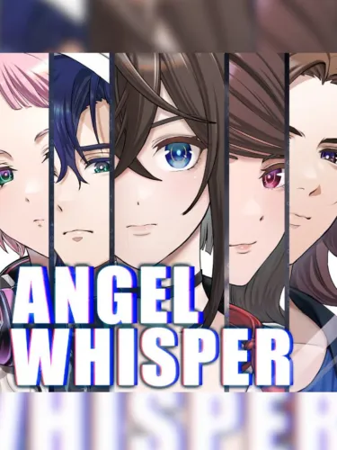 Portada oficial del videojuego Angel Whisper: The Suspense Visual Novel Left Behind by a Game Creator.