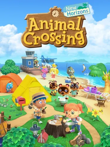 Portada oficial del videojuego Animal Crossing: New Horizons