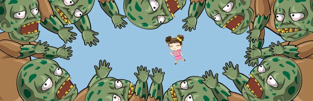 Chibi Girl vs. Evil Zombie Dead