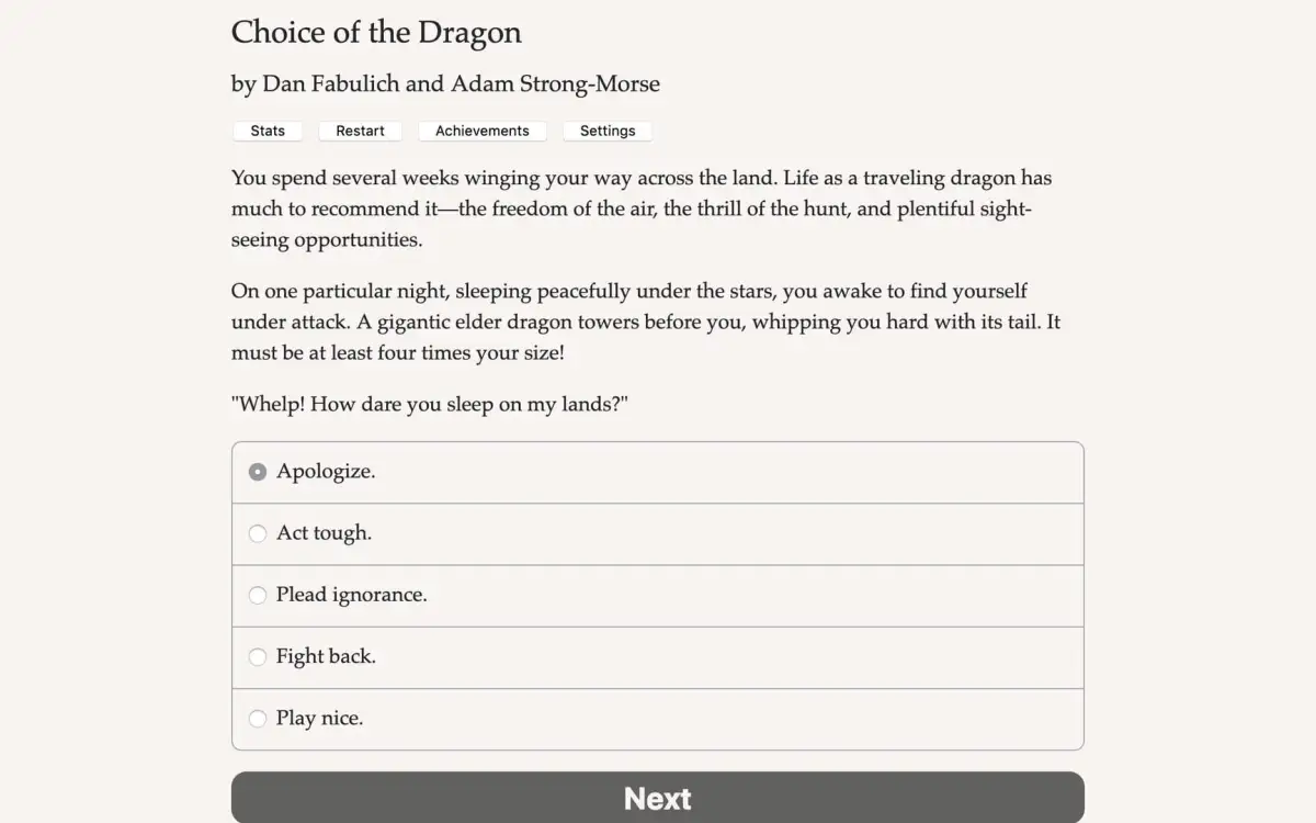 Choice of the Dragon