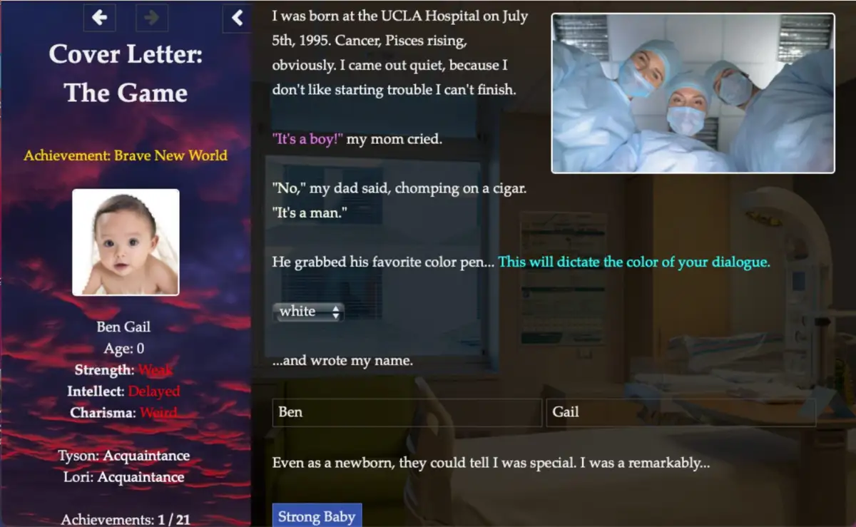 Portada de Cover Letter: The Game