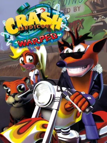 Portada oficial del videojuego Crash Bandicoot: Warped