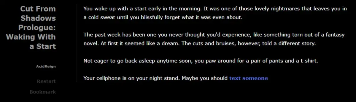 Portada de Cut From Shadows Prologue