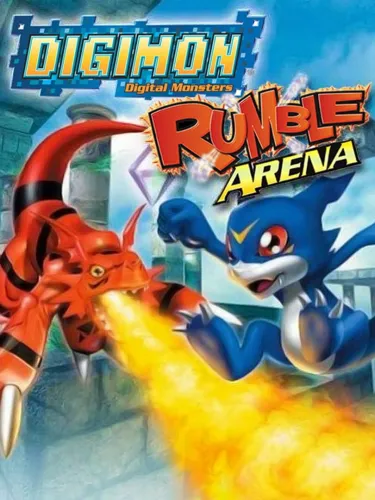 Portada oficial del videojuego Digimon Rumble Arena