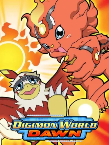 Portada oficial del videojuego Digimon World Dawn