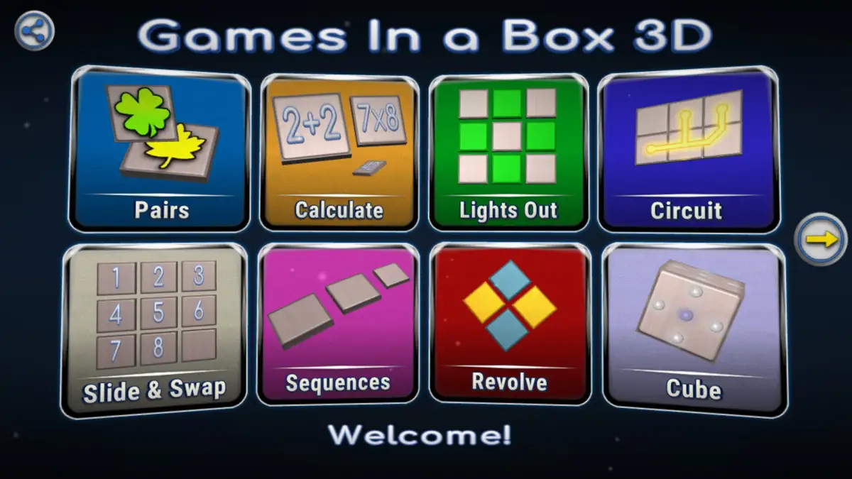 GINAB: Logic and Puzzle Collection in a 3D Style