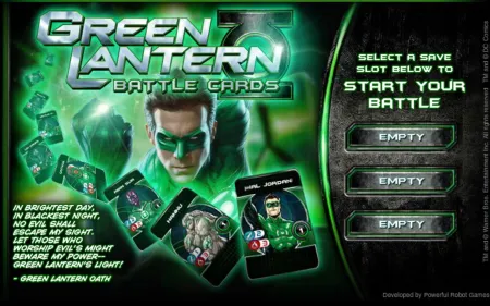 Portada de Green Lantern Battle Cards