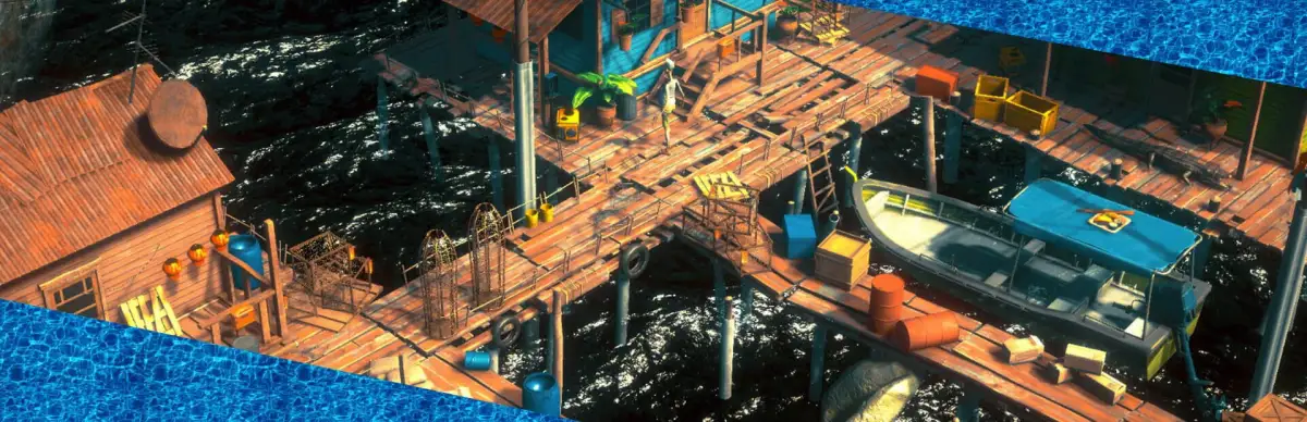 Hidden Floating City Top-Down 3D