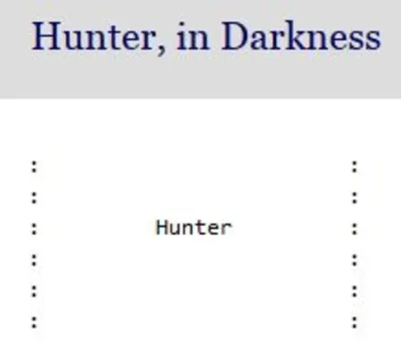 Portada de Hunter, in Darkness