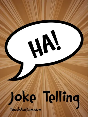Portada oficial del videojuego Joke Telling Social Story and Speech Tool on How to Tell Jokes for Preschool, Aspergers, Autism & Down Syndrome