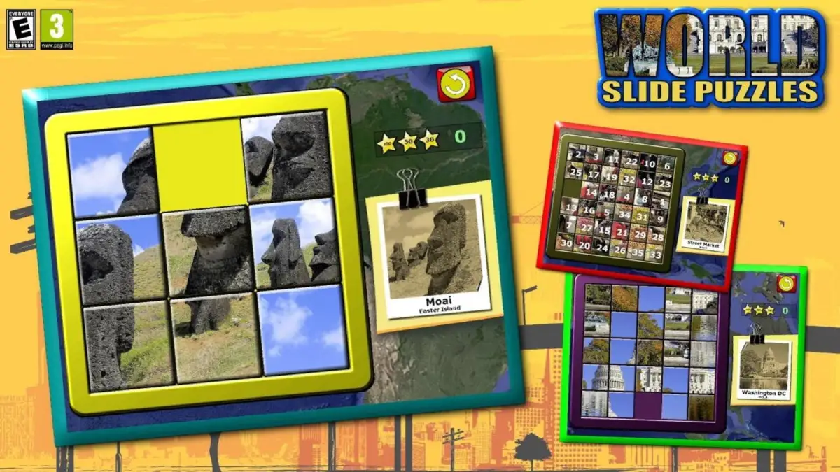 Kids Slide Puzzle World mystic squares 15 game