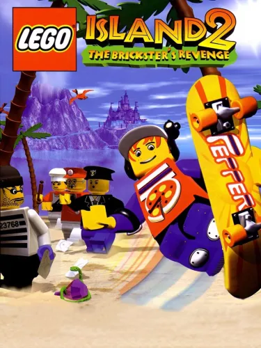 Portada oficial del videojuego LEGO Island 2: The Brickster’s Revenge