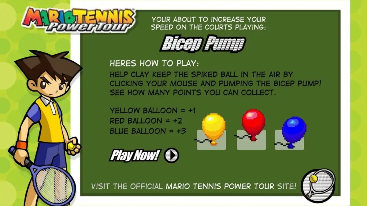 Mario Tennis: Power Tour – Bicep Pump