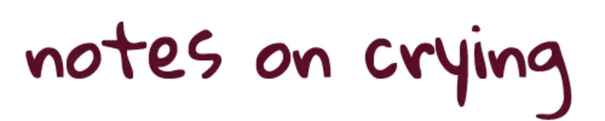 Portada de Notes on Crying