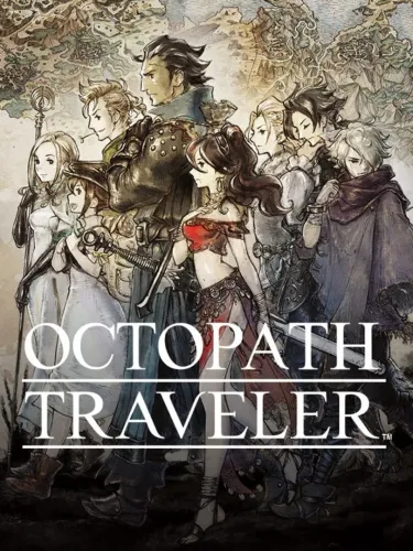 Portada oficial del videojuego Octopath Traveler