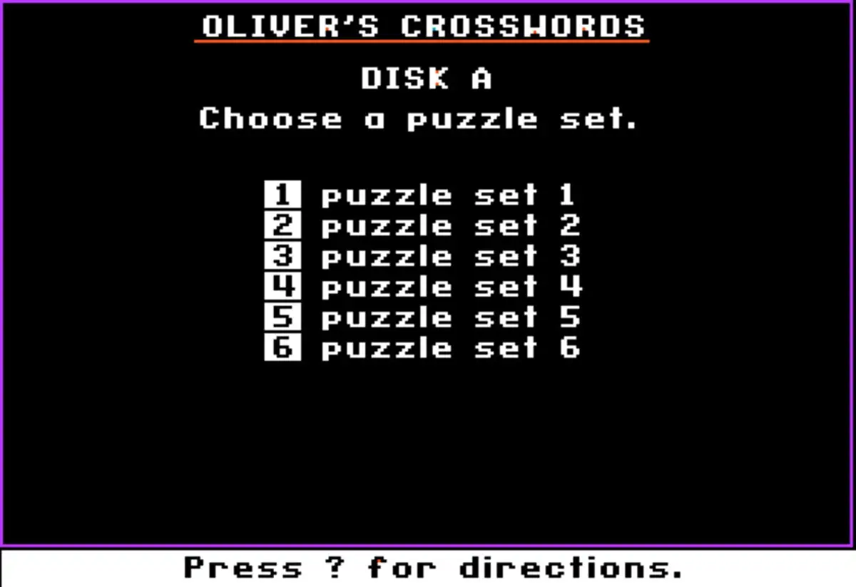 Oliver’s Crosswords