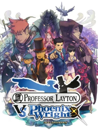 Portada oficial del videojuego Professor Layton vs. Phoenix Wright: Ace Attorney
