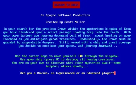 Portada de Return to Kroz