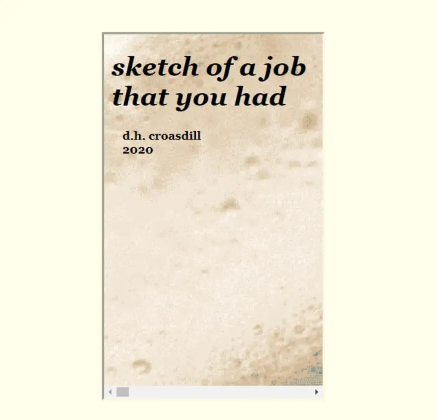 Portada de Sketch of a job that you had