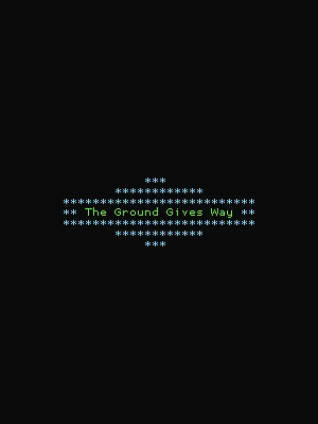 The Ground Gives Way