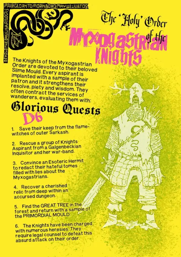 Portada de The Holy Order of the Myxogastrian Knights