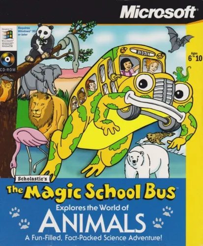 Portada oficial del videojuego The Magic School Bus Explores the World of Animals