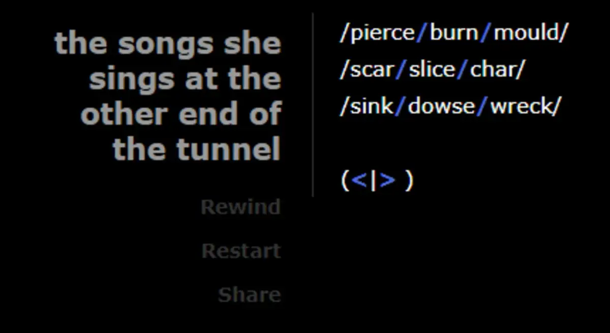 Portada de The Songs She Sings at the Other End of the Tunnel