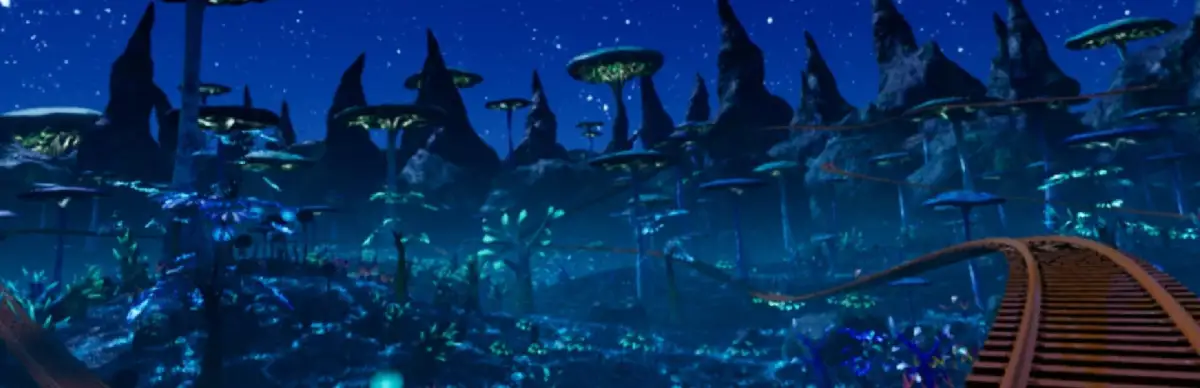 VR Jurassic island roller coaster