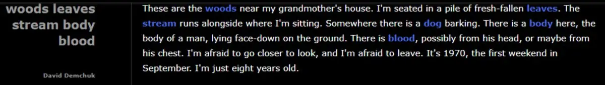 Woods Leaves Stream Body Blood